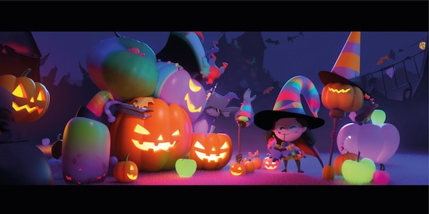 La conception de l'arrière-plan d'Halloween en 3D