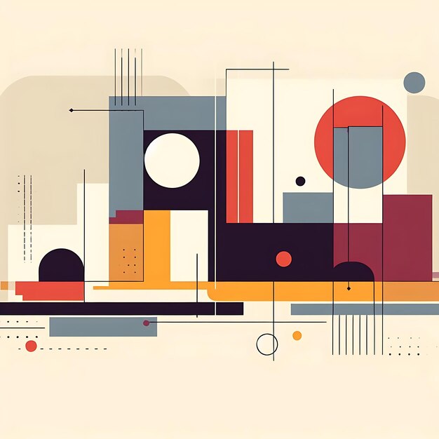 Une conception d'arrière-plan minimaliste dans Illustration représentant un paysage urbain abstrait avec des formes géométriques