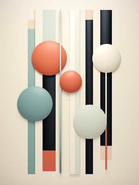 Conception d'art graphique minimaliste dans des couleurs pastel Image 3D générée par l'IA
