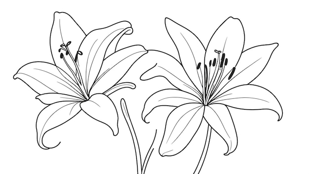 Conception artistique simple et minimale de la ligne de fleurs de lilas pour le livre à colorier