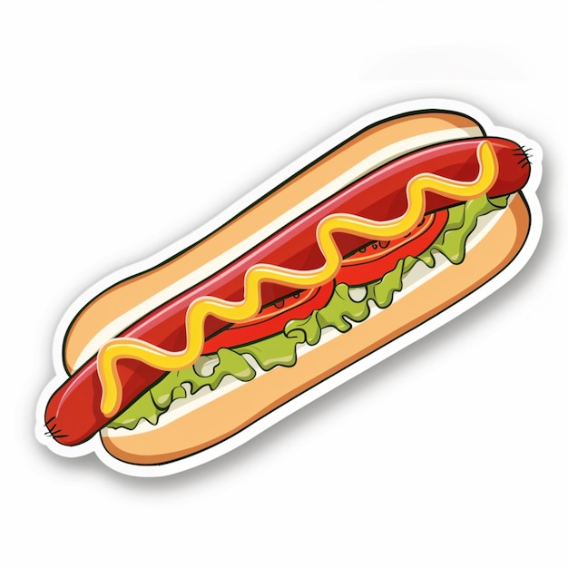 Conception d'un autocollant pour hot-dog de dessin animé