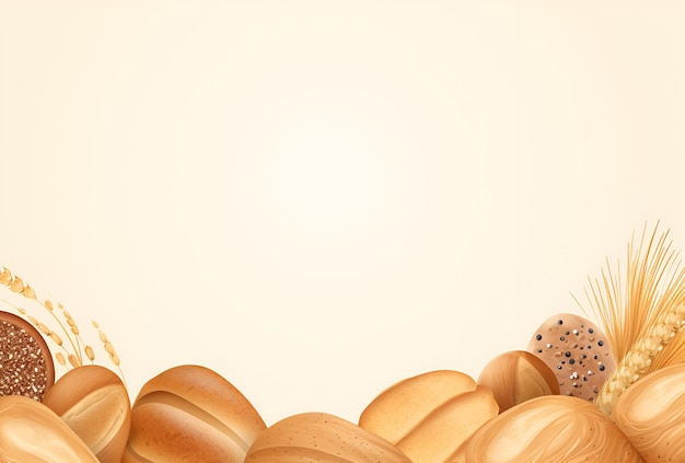 Photo conception de bannière de boulangerie avec fond marron pastel