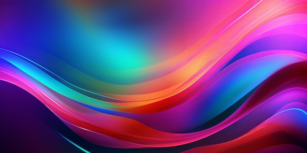 Conception de bannière sur fond coloré Modèle de style vibrant Toile de fond de texture Illustration moderne Fond irisé Modèle de néon lumineux coloré Motif arc-en-ciel dégradé
