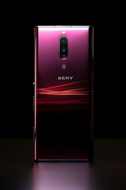 Photo conception d'une boîte sony xperia 1 avec une palette noire et bourgogne en argent h mise en page web poster flyer art