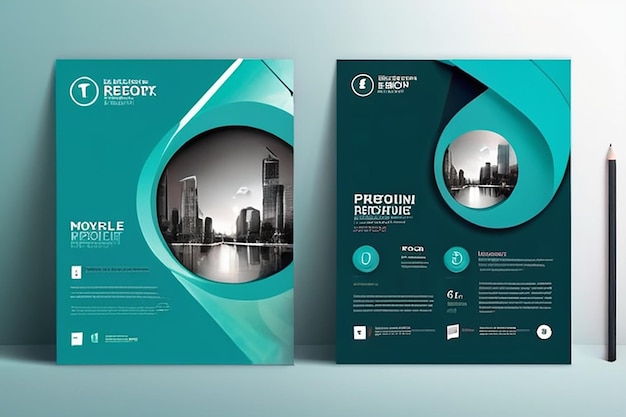 Conception d'une brochure ou d'un dépliant pour le rapport d'affaires de l'entreprise