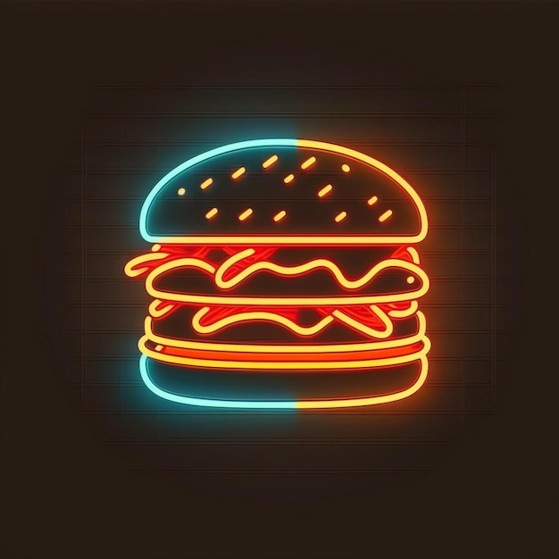 conception de burger au néon