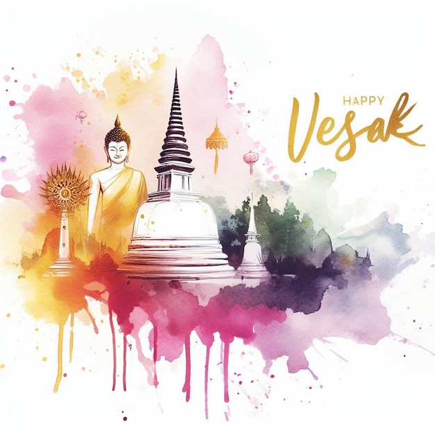 Photo conception de la carte de vesak