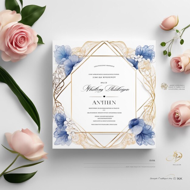 Photo conception de cartes d'invitation de mariage professionnelles créatives minimalistes