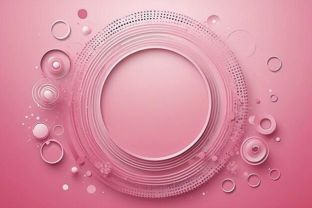 Conception de cercles et de points abstraits sur fond rose