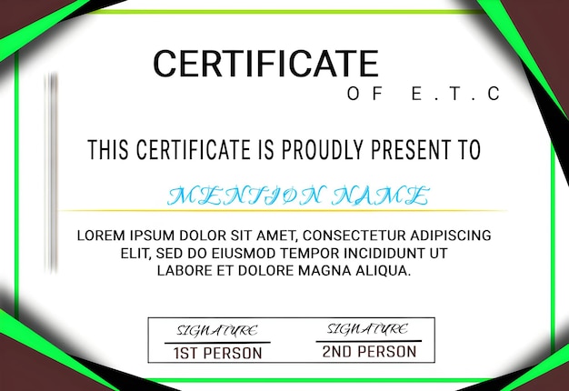 Photo conception de certificat abstraite pleine de couleurs