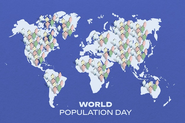 Conception d'un collage pour la journée mondiale de la population