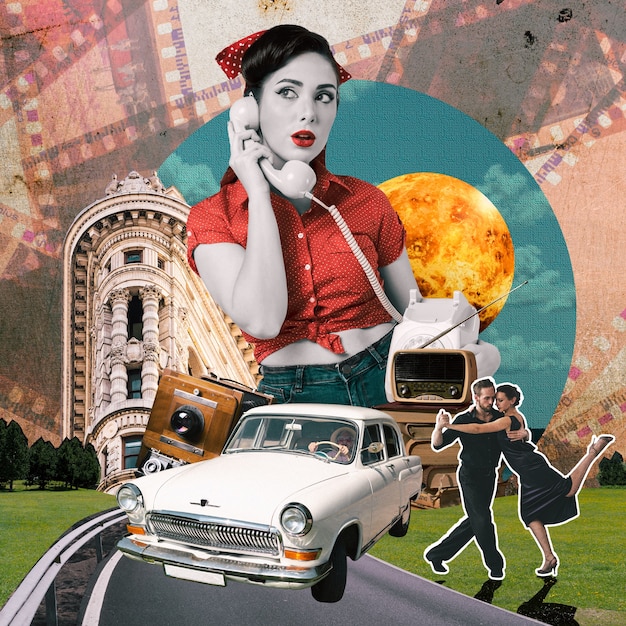 Conception de collage vintage