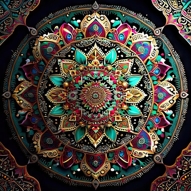Photo conception colorée de mandala