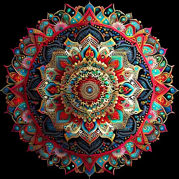 Photo conception colorée de mandala