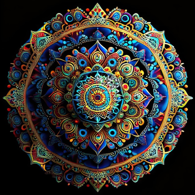 Photo conception colorée de mandala