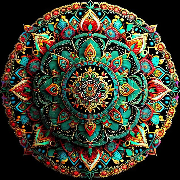 Photo conception colorée de mandala