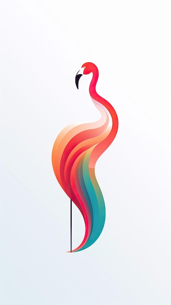 Conception de concept de logo élégant simple Flamingo