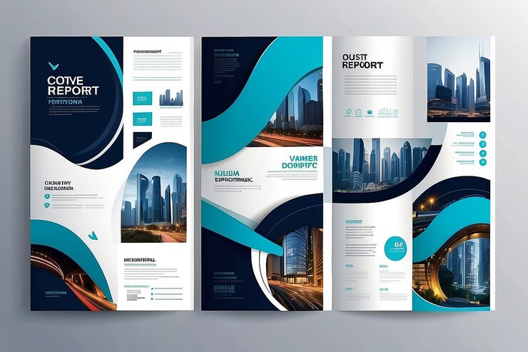 Photo conception de la couverture du rapport annuel pour les entreprises
