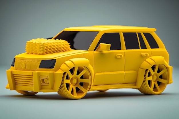 Conception de crossover de voiture SUV jaune de couleur jaune Réseau de neurones généré par l'IA