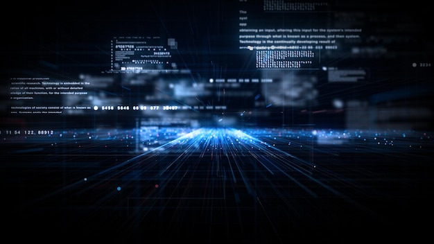 Conception du cyberspace numérique et des connexions aux réseaux de données numériques