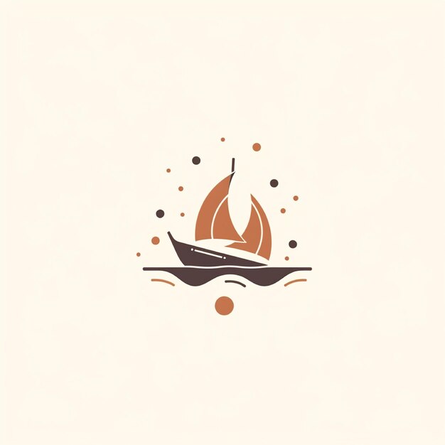 conception du logo d'un bateau vintage