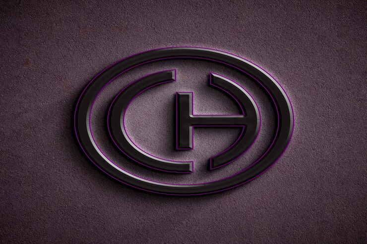 Photo conception du logo du monogramme ch