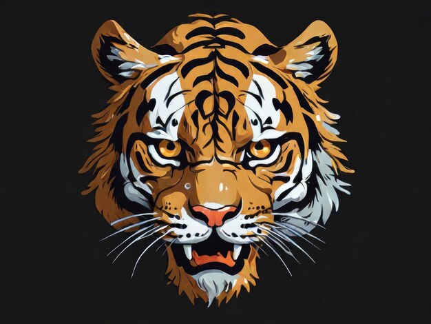 conception du logo du visage du tigre