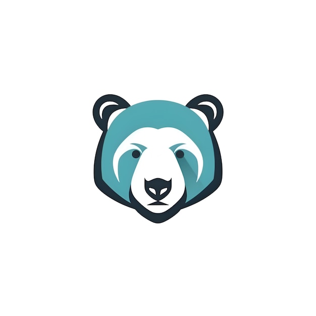 Photo conception du logo de la tête d'ours polaire design du logo du vecteur d'animaux sauvages