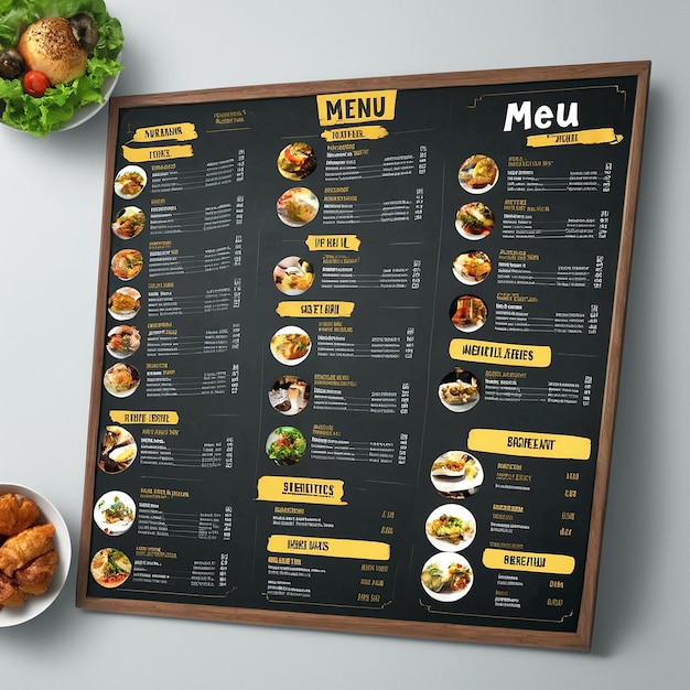 Conception du menu du restaurant