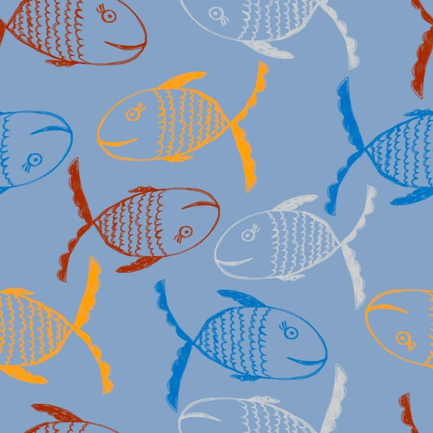 Conception du motif de poisson sans couture