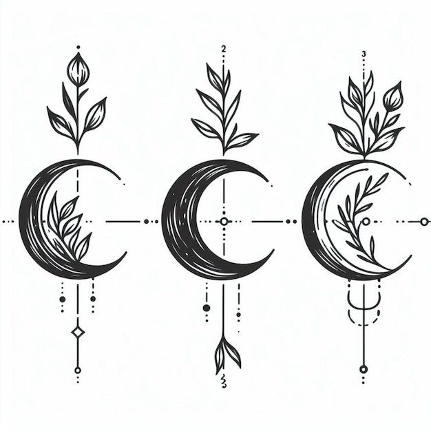 La conception du tatouage des phases de la lune