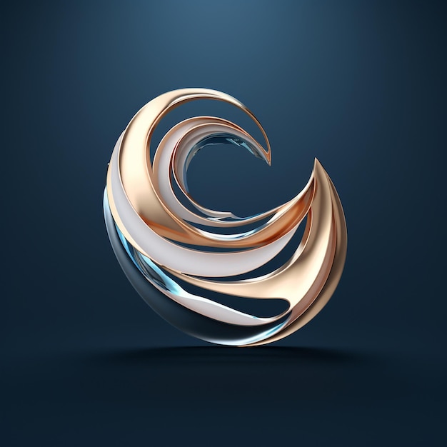 Photo conception dynamique du logo à ondes circulaires 3d