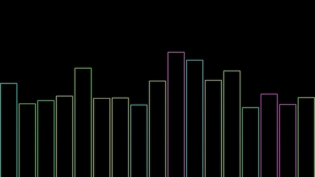 Photo conception d'égaliseur de colonne des colonnes colorées de lignes de contour se déplacent au rythme de l'égaliseur de contour de musique activé