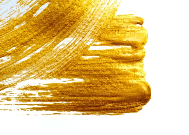 Photo conception d'élément de peinture de trait d'or sur fond blanc