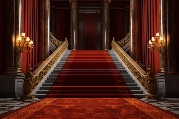 Conception d'escalier rouge