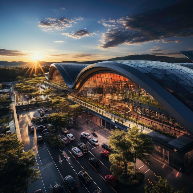 conception étonnante du terminal de l'aéroport