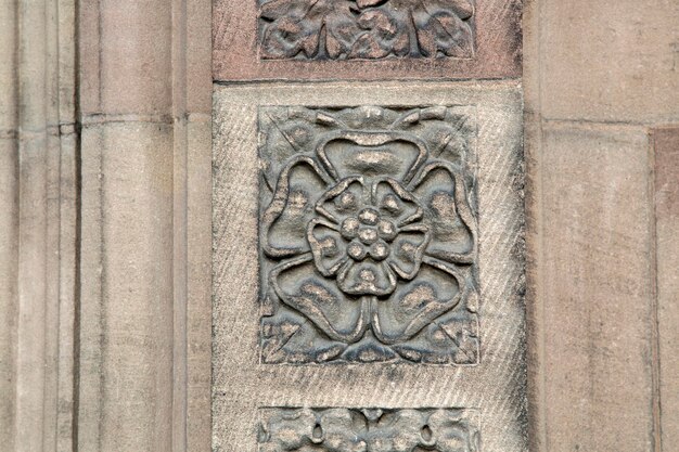 Conception sur la façade de l'église cathédrale à Hereford, Angleterre, RU