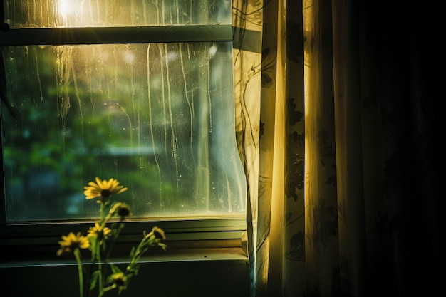 Conception de fenêtres de chambre avec la nature