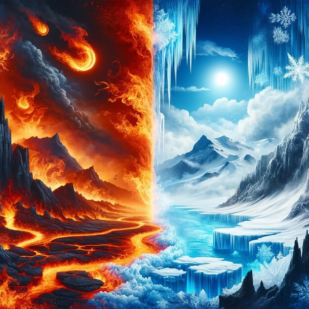 Conception de feu et de glace avec étincelle