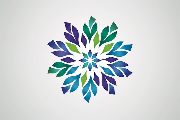 une conception de fleurs colorées avec les couleurs bleues et vertes