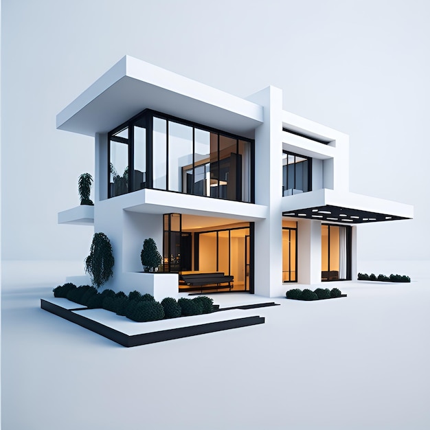 Conception de flyer d'entreprise complète en couleur de maison moderne numérique générée par l'IA