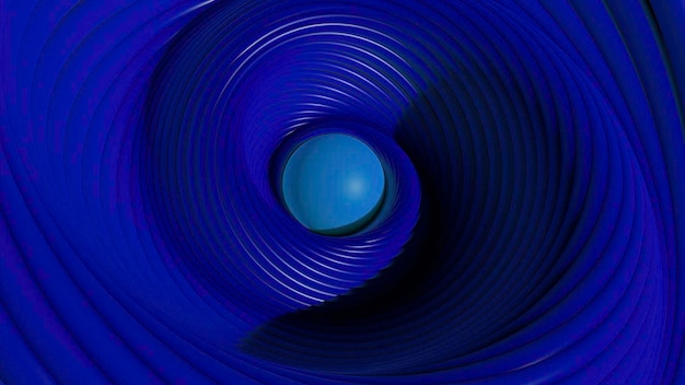 Conception de fond bleu, une chose tordue dans l'abstraction est transfusée du bleu clair au foncé et ainsi