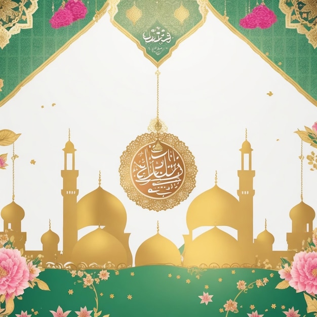 Conception de fond décoratif islamique traditionnel eid mubarak