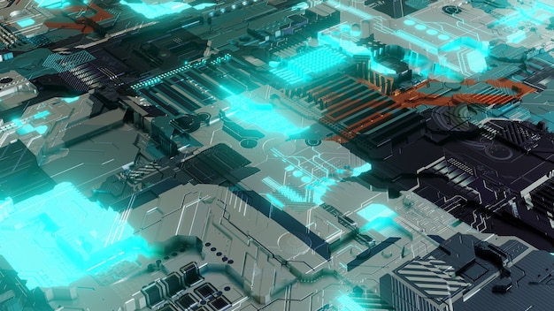 Conception de fond d'écran d'illustration de la technologie du chipset sans soudure de la carte mère