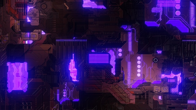 Conception de fond d'écran d'illustration de la technologie du chipset sans soudure de la carte mère