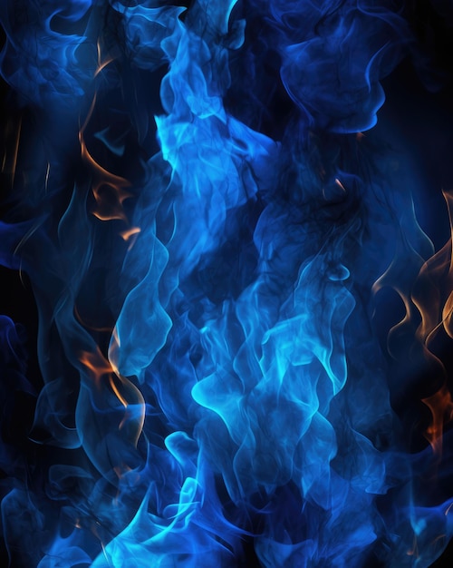Conception de fond de feu bleu isolé Blaze votre conception avec des flammes chaudes de feu bleu