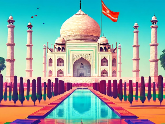 Conception de fond d'illustration de la fête de l'indépendance de l'inde générée par ai