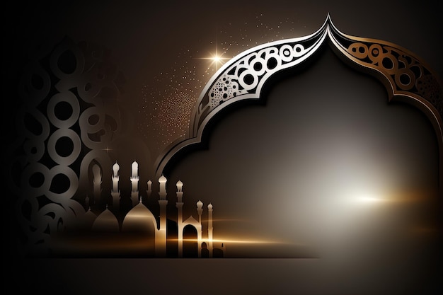 Conception de fond islamique avec espace de copie vide bon pour un événement spécial comme le Ramadan ou l'Aïd Al-Fitr