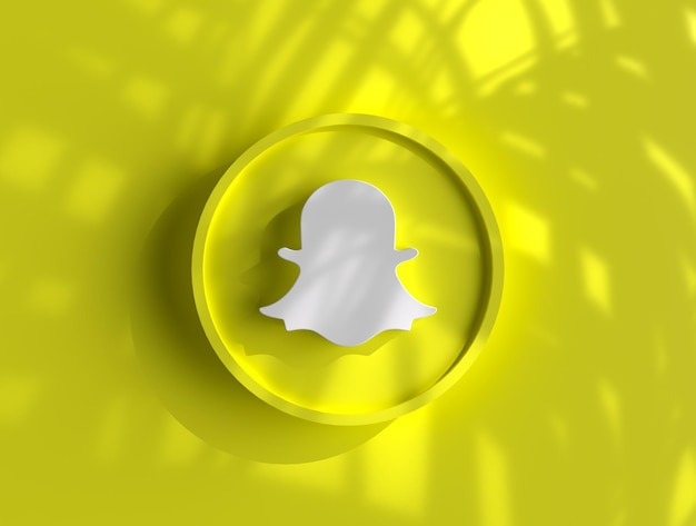 conception de fond de logo snapchat 3d médias sociaux