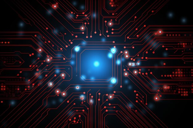 Conception de fond technologique de lignes de circuits rouges numériques